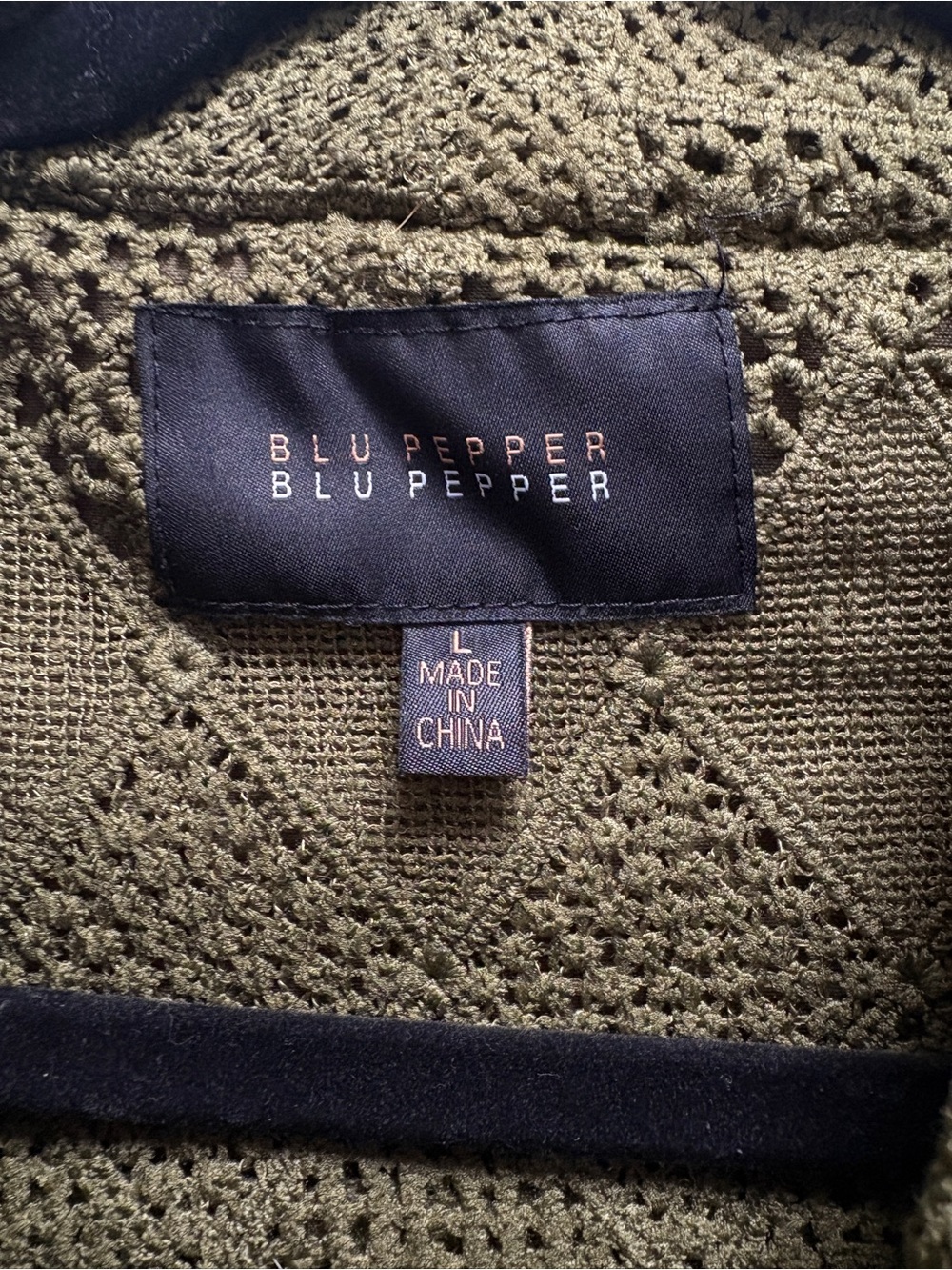 Blu Pepper Olive Utility Vest with Knit Trim - Picture 3 of 3